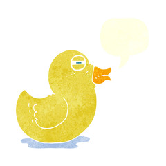 retro speech bubble cartoon rubber duck
