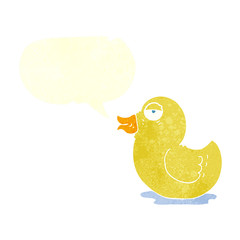 retro speech bubble cartoon rubber duck
