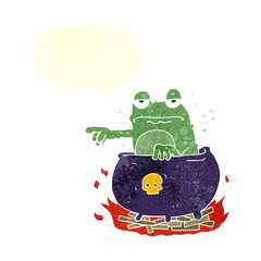 retro speech bubble cartoon halloween toad