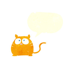 retro speech bubble cartoon cat