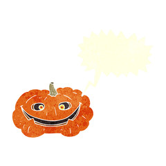 retro speech bubble cartoon pumpkin