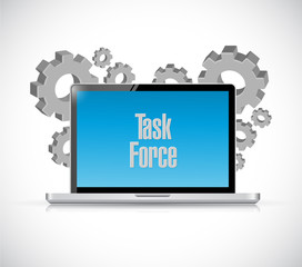 task force computer sign concept illustration