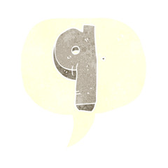 retro speech bubble cartoon stone number nine