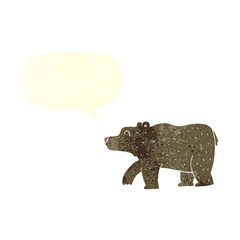 retro speech bubble cartoon bear