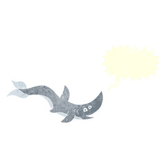 retro speech bubble cartoon shark