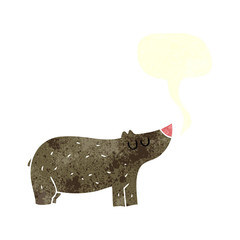 retro speech bubble cartoon bear