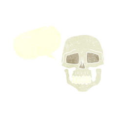 retro speech bubble cartoon skull