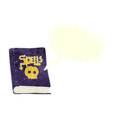 retro speech bubble cartoon spell book