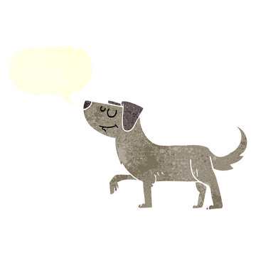 Retro Speech Bubble Cartoon Dog