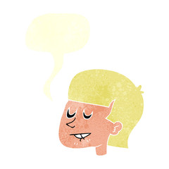 retro speech bubble cartoon man biting lip