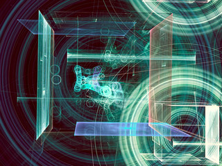 Abstract chaos tech background digitally generated image