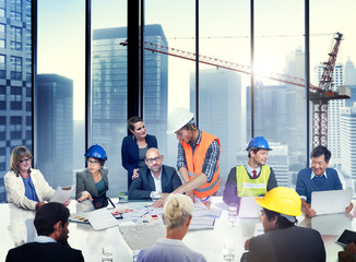 Group of Architect and Engineer Discussion