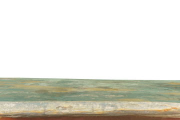 Empty light wood table top isolate on white background, Leave space for placement you background,Template mock up for display of product