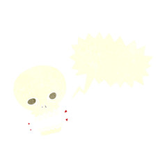 retro speech bubble cartoon scary skull