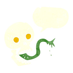 retro speech bubble cartoon spooky halloween skull