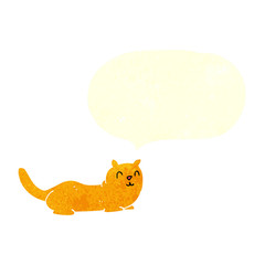 retro speech bubble cartoon cat