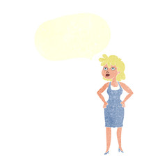 retro speech bubble cartoon annoyed woman