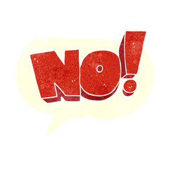 retro speech bubble cartoon NO! shout