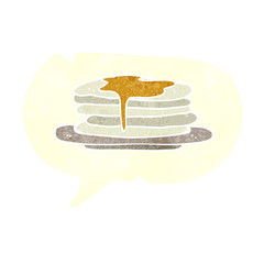 retro speech bubble cartoon stack of pancakes