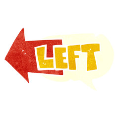 retro speech bubble cartoon left symbol