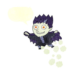 retro speech bubble cartoon vampire
