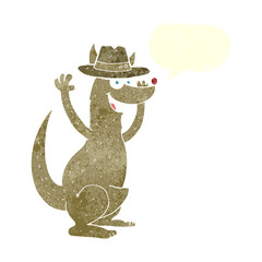 retro speech bubble cartoon kangaroo