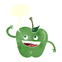 retro speech bubble cartoon apple