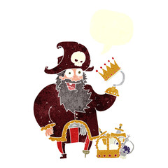 retro speech bubble cartoon pirate captain