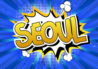 Seoul - Comic book style word.