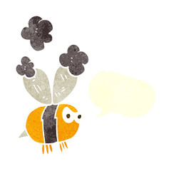 retro speech bubble cartoon angry bee