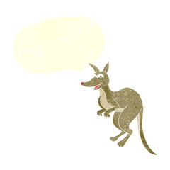 retro speech bubble cartoon kangaroo