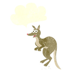 retro speech bubble cartoon kangaroo