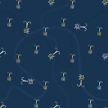 Seamless pattern with bugs and traces