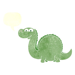 retro speech bubble cartoon dinosaur
