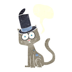 retro speech bubble cartoon cat