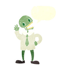 retro speech bubble cartoon zombie businessman