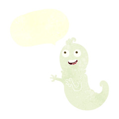 retro speech bubble cartoon ghost