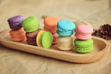 traditional french colorful macaroons