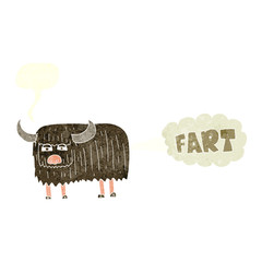 retro speech bubble cartoon hairy cow farting