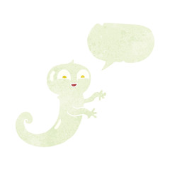 retro speech bubble cartoon ghost