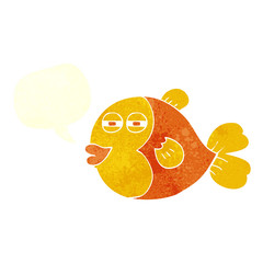 retro speech bubble cartoon fish