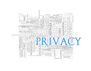 Word tags wordcloud of privacy