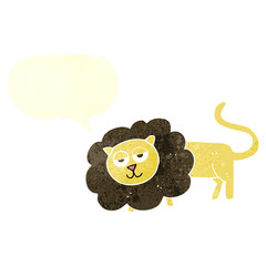 retro speech bubble cartoon lion