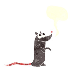 retro speech bubble cartoon rat