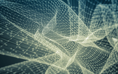 Abstract polygonal space low poly dark background