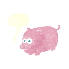 retro speech bubble cartoon pig