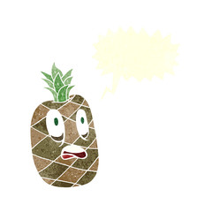 retro speech bubble cartoon pineapple