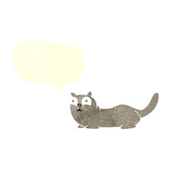 retro speech bubble cartoon cat