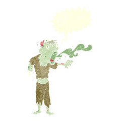 retro speech bubble cartoon gross zombie