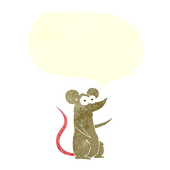 retro speech bubble cartoon mouse in love